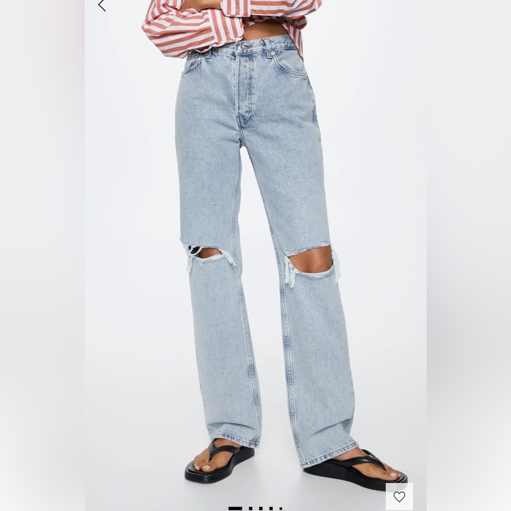 High waisted straight jeans